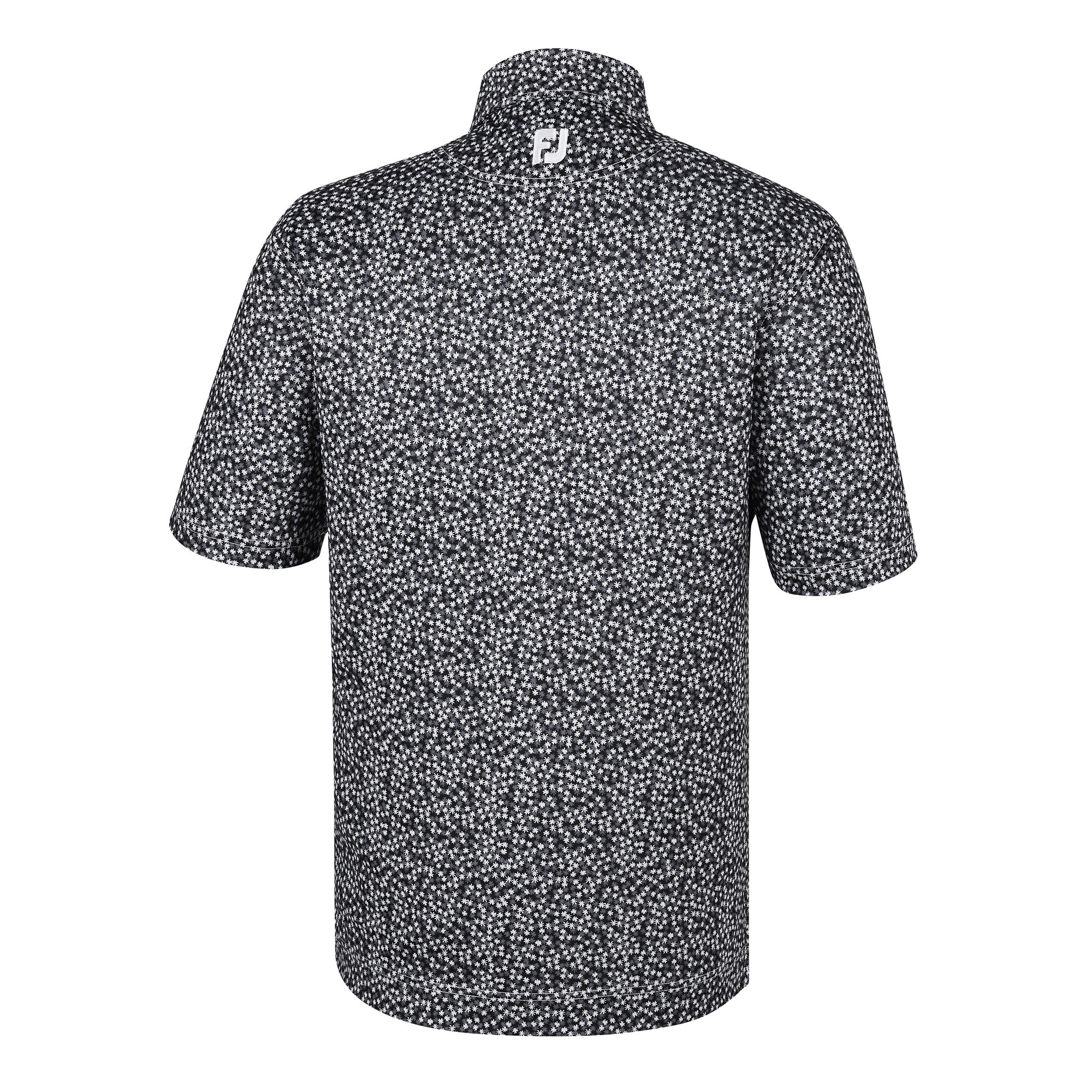 Stretch Lisle Floral Print Self Collar