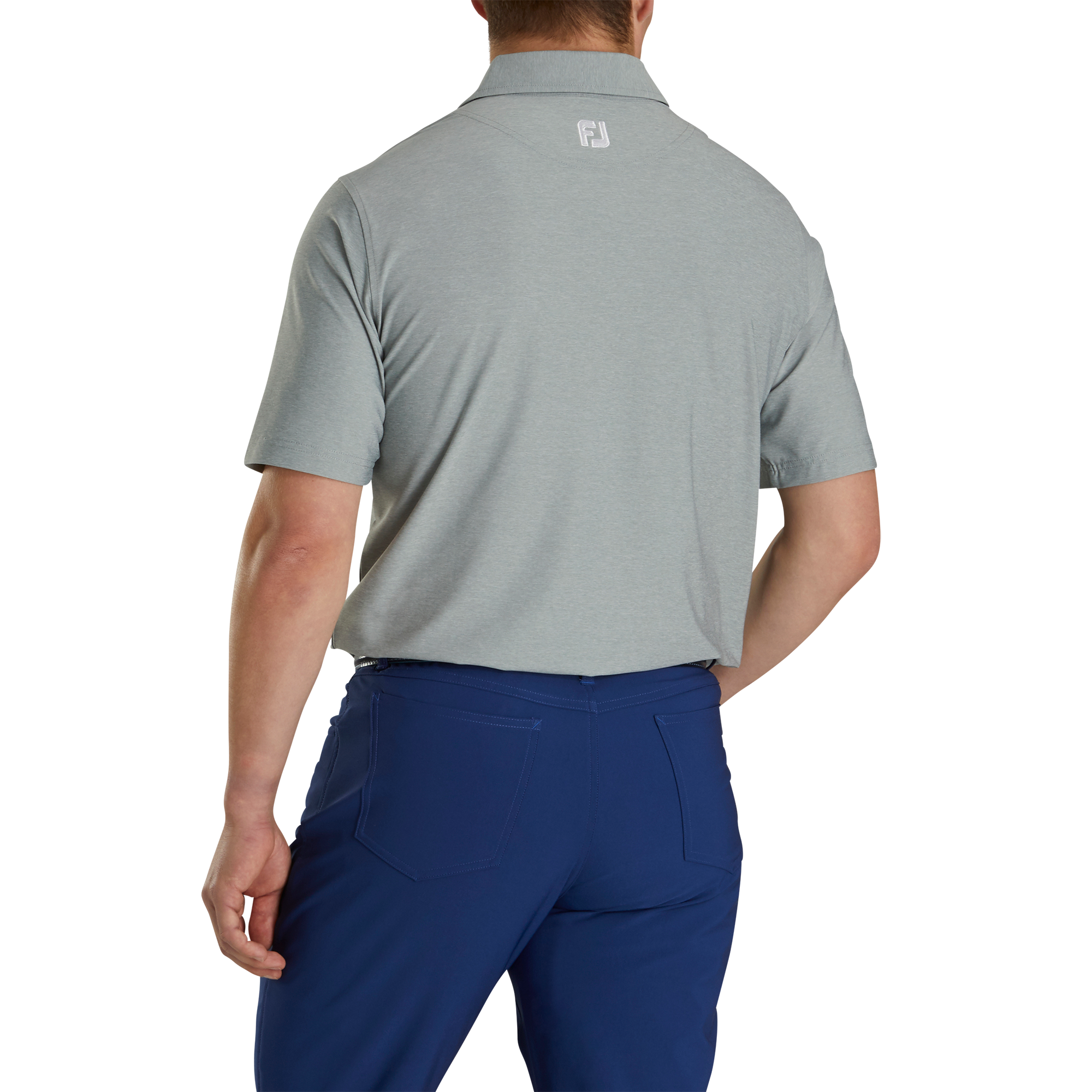 Athletic Fit Lisle Solid Gingham Trim Self Collar