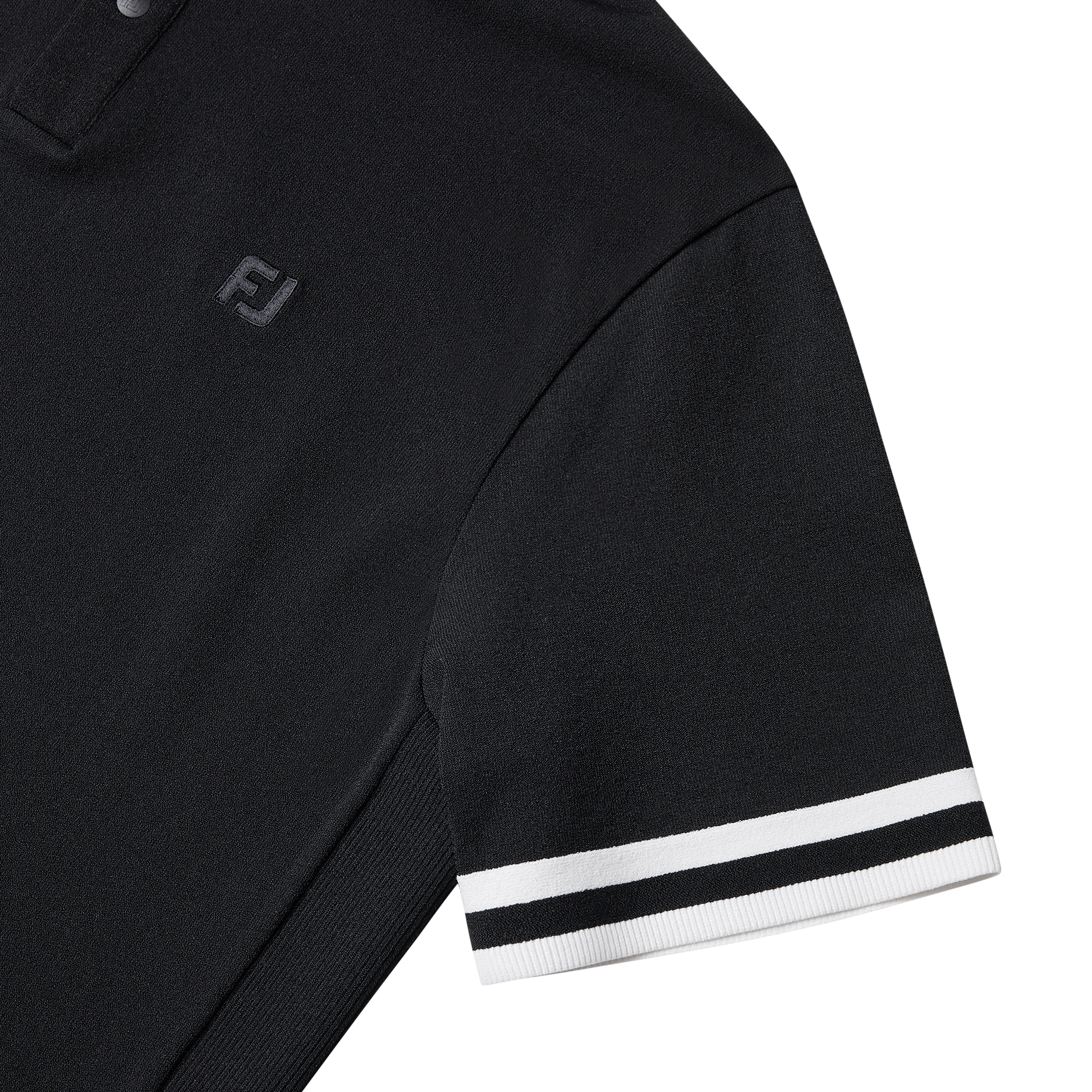 스트라이프 로고 니트 반팔 폴로 셔츠