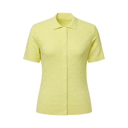 여성 패턴 오픈 반팔 폴로 셔츠