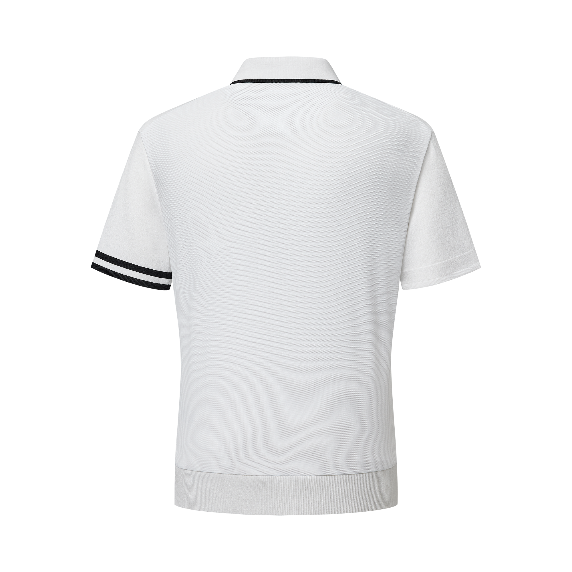 스트라이프 로고 니트 반팔 폴로 셔츠