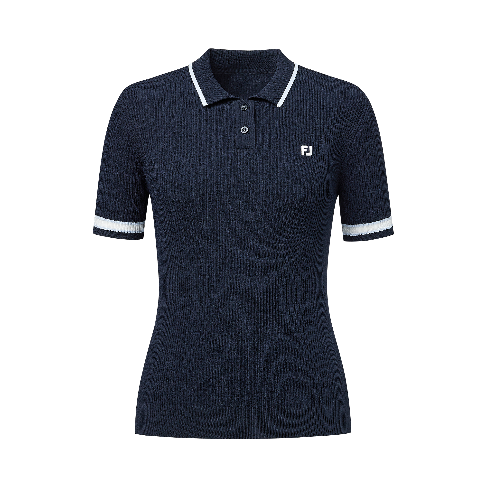 여성 슬림 니트 반팔 폴로 셔츠