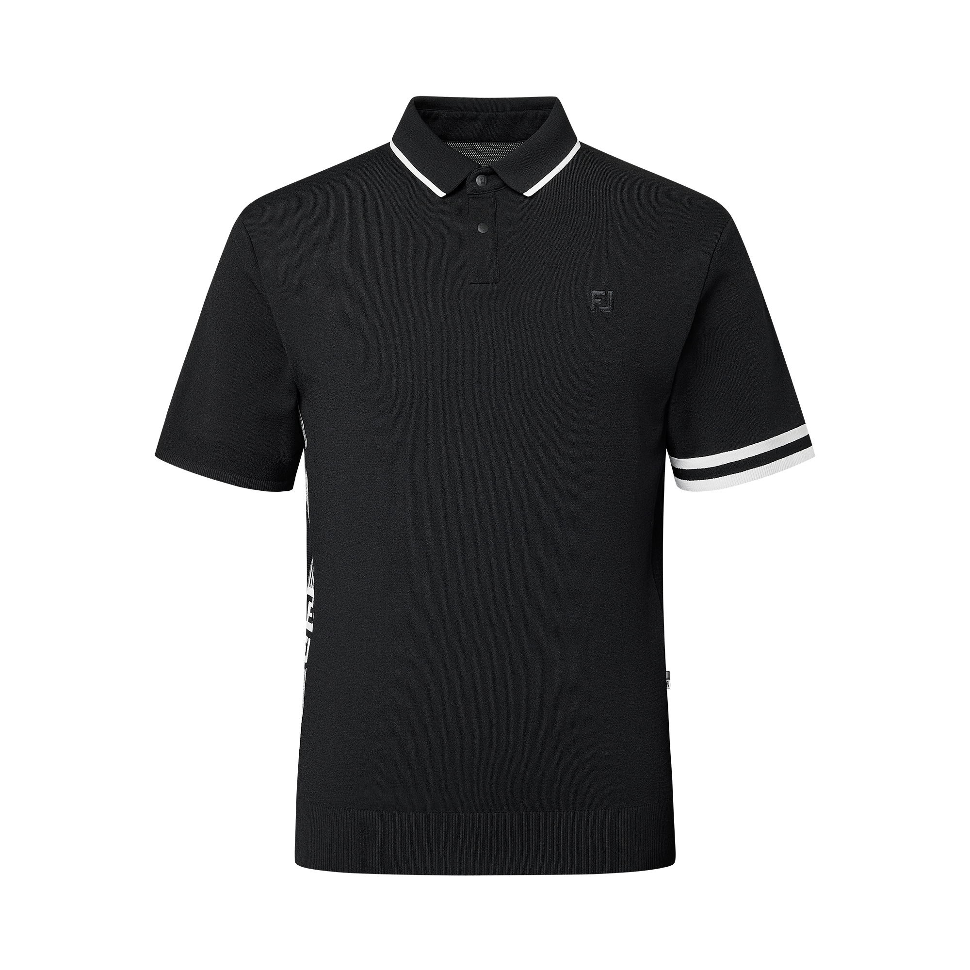 스트라이프 로고 니트 반팔 폴로 셔츠