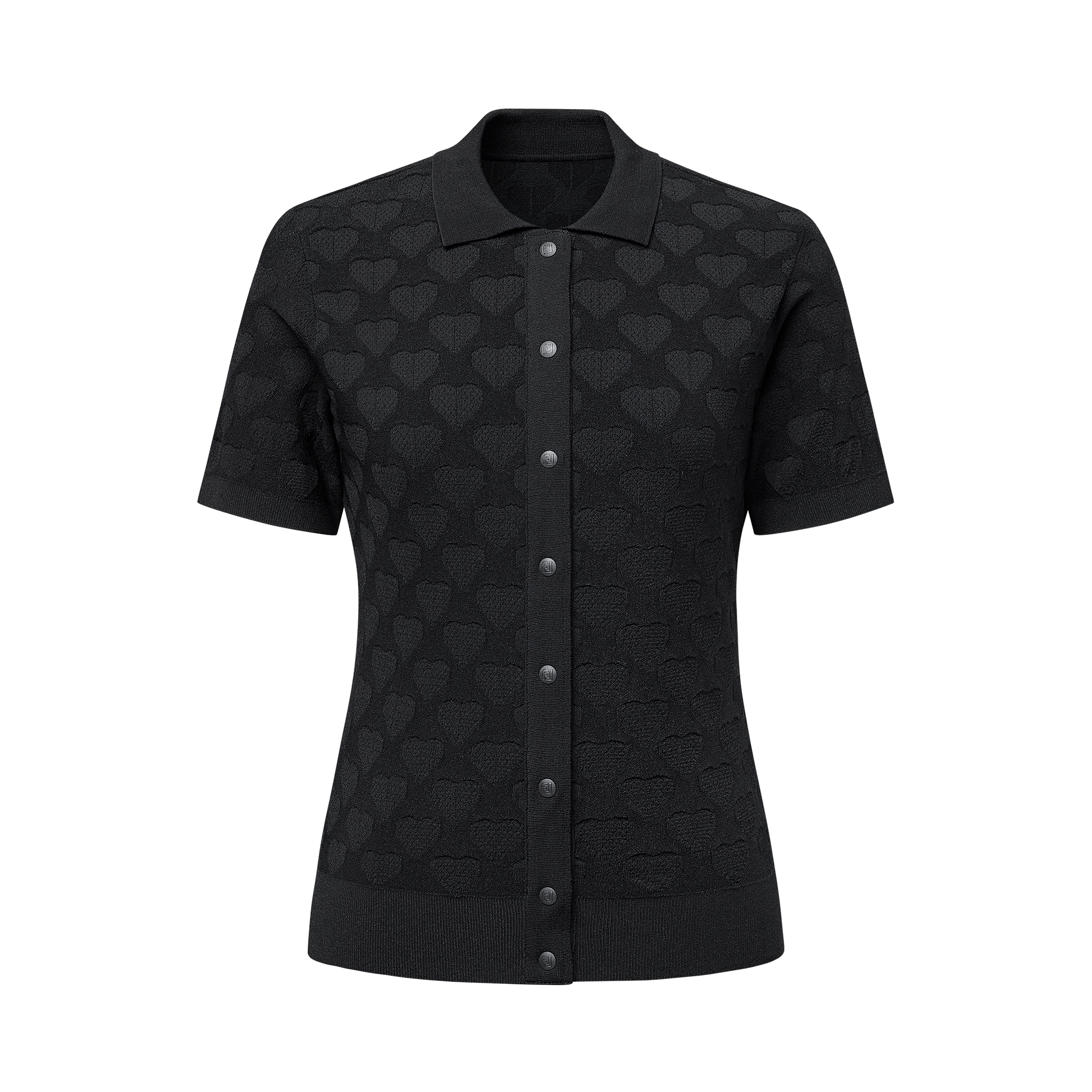 여성 패턴 오픈 반팔 폴로 셔츠