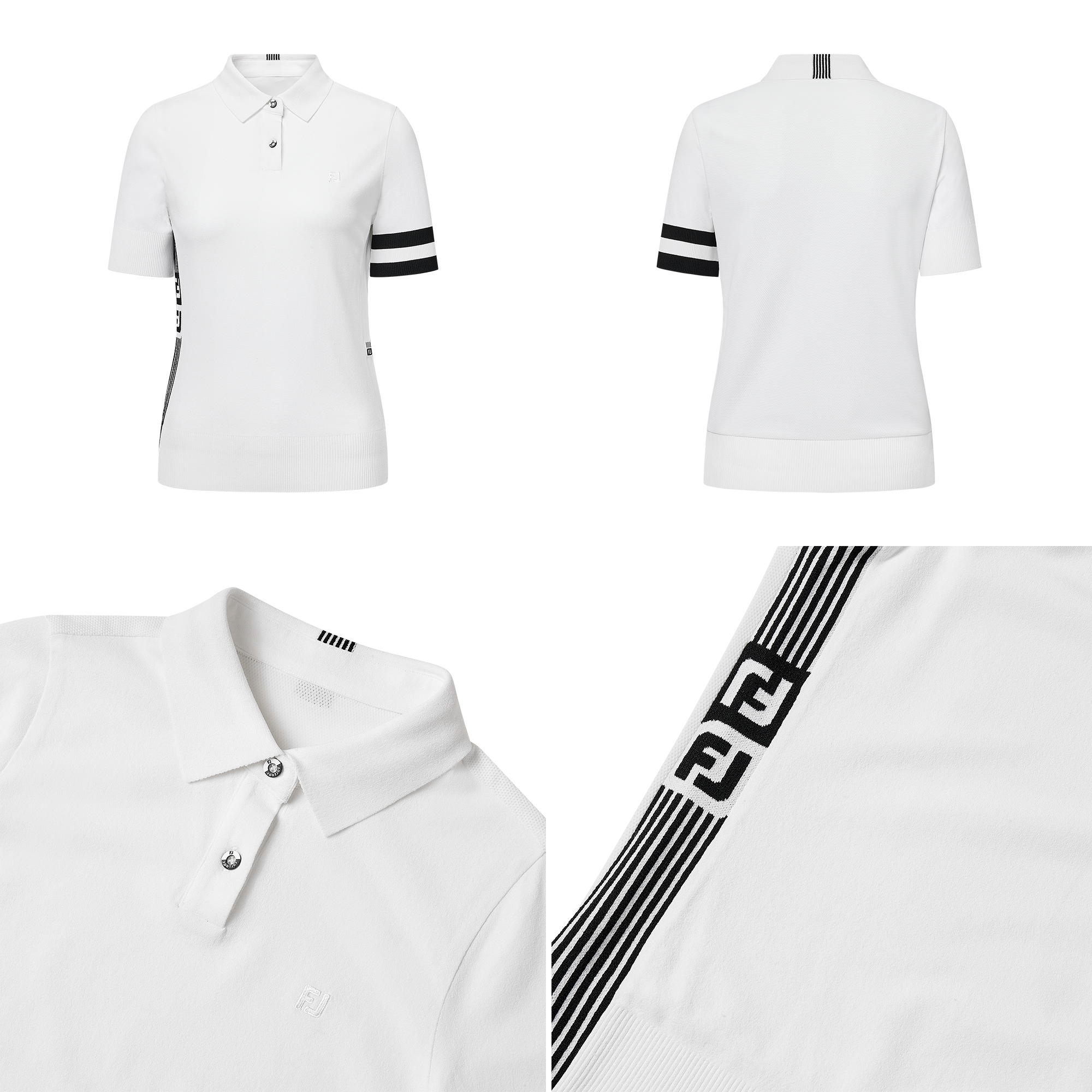 여성 스트라이프 로고 반팔 폴로셔츠