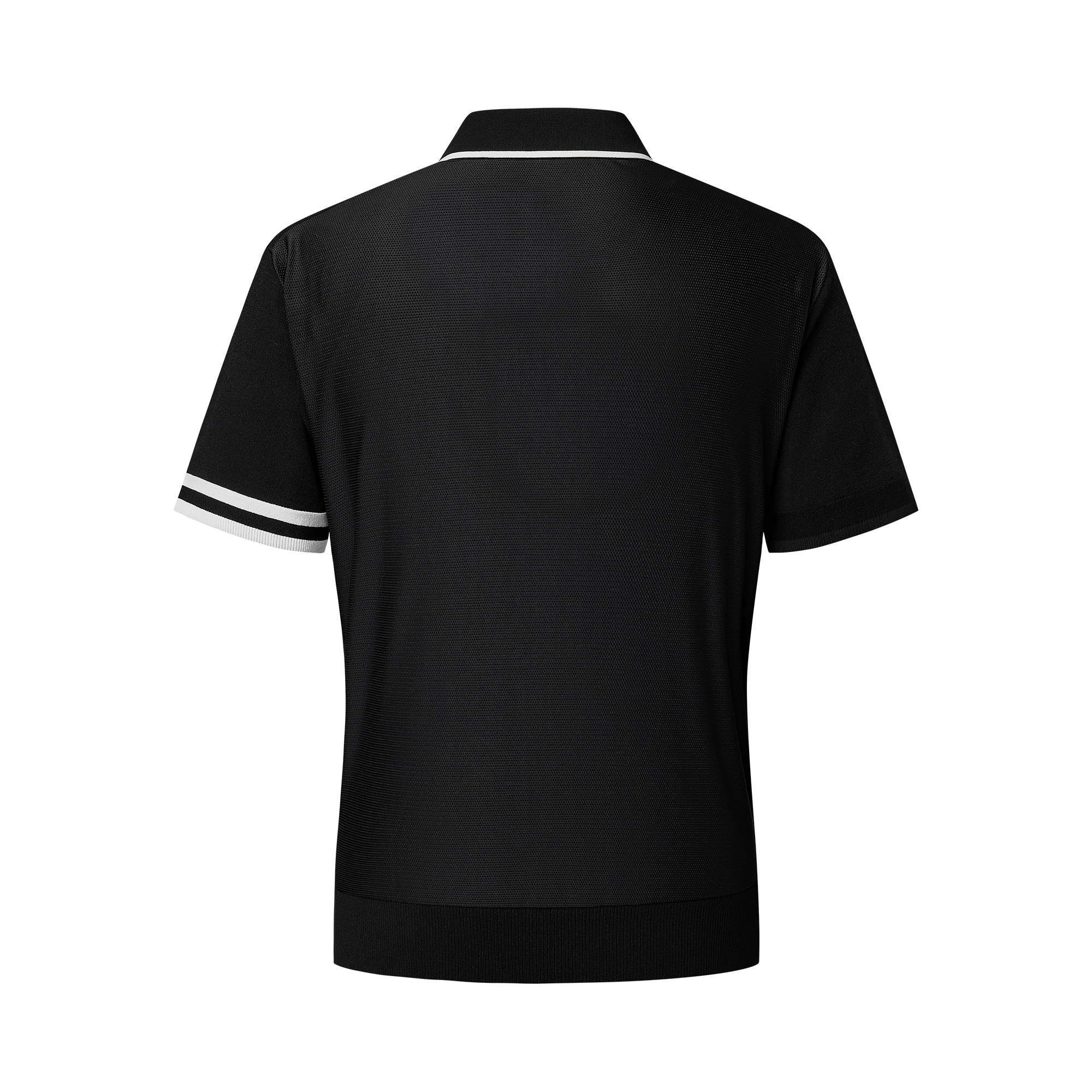 스트라이프 로고 니트 반팔 폴로 셔츠