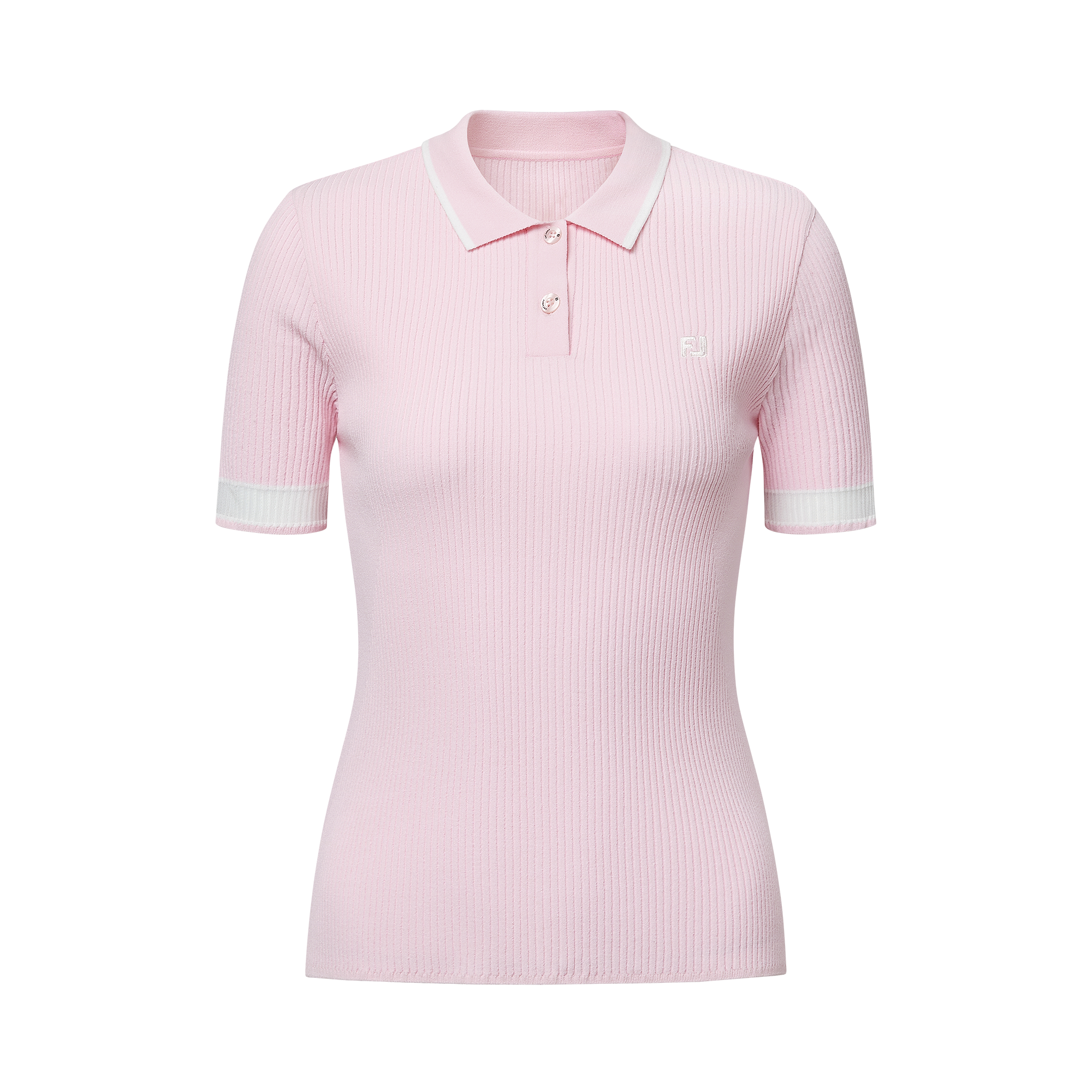 여성 슬림 니트 반팔 폴로 셔츠