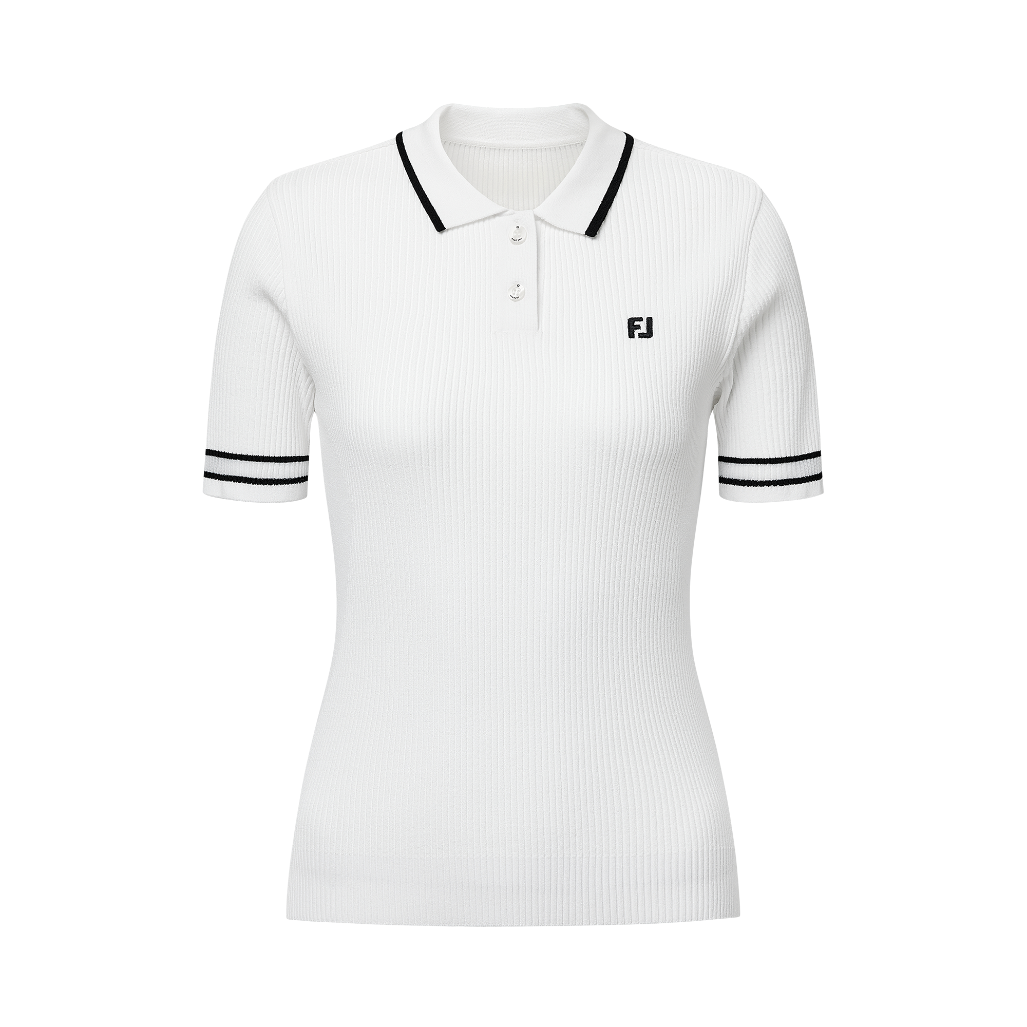 여성 슬림 니트 반팔 폴로 셔츠