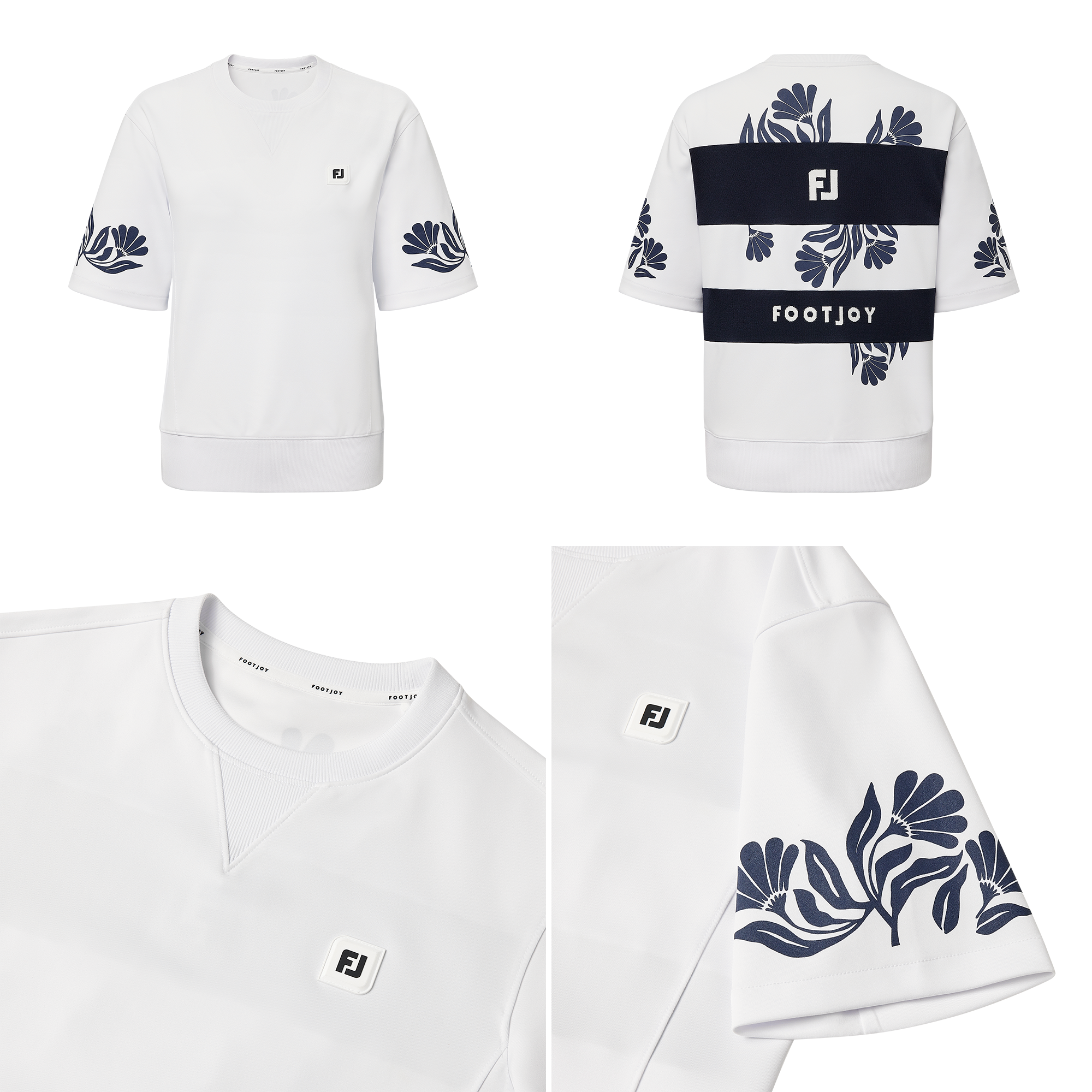 여성 패턴 라운드 티셔츠