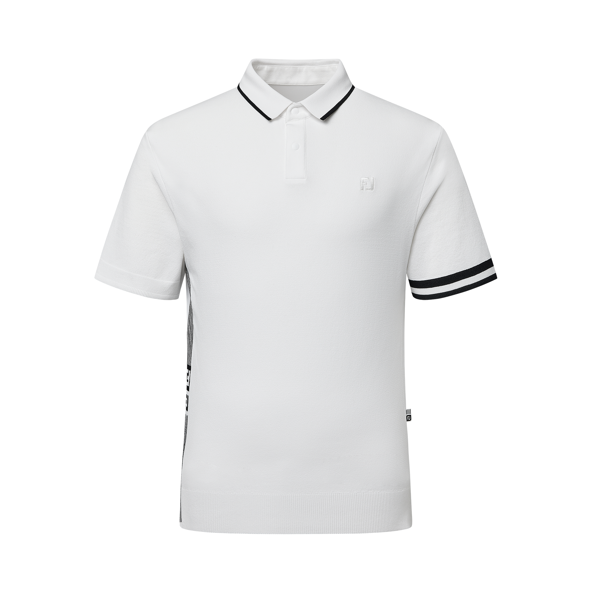 스트라이프 로고 니트 반팔 폴로 셔츠