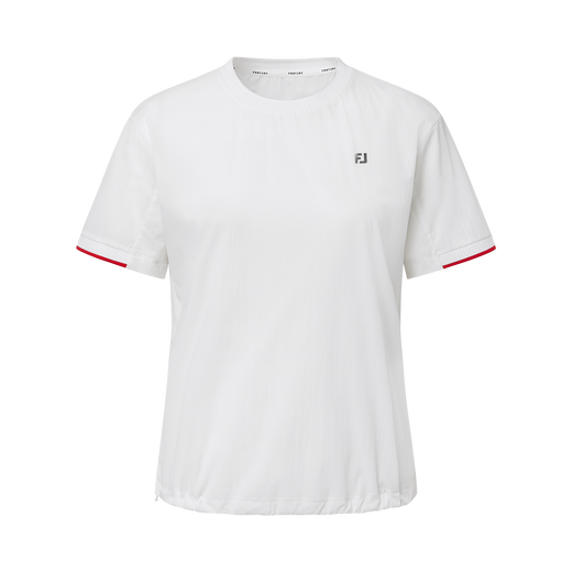 여성 썸머 우븐 라운드 티셔츠