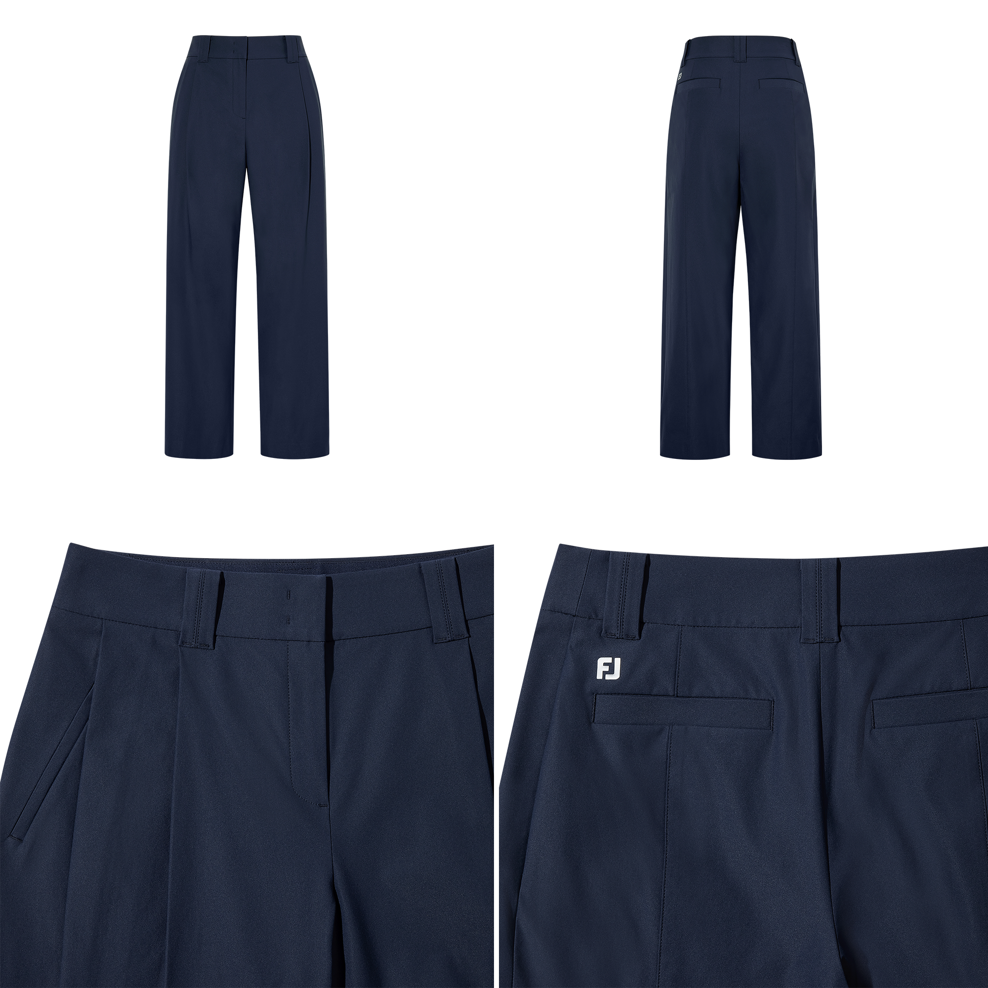 여성 와이드 턱 팬츠